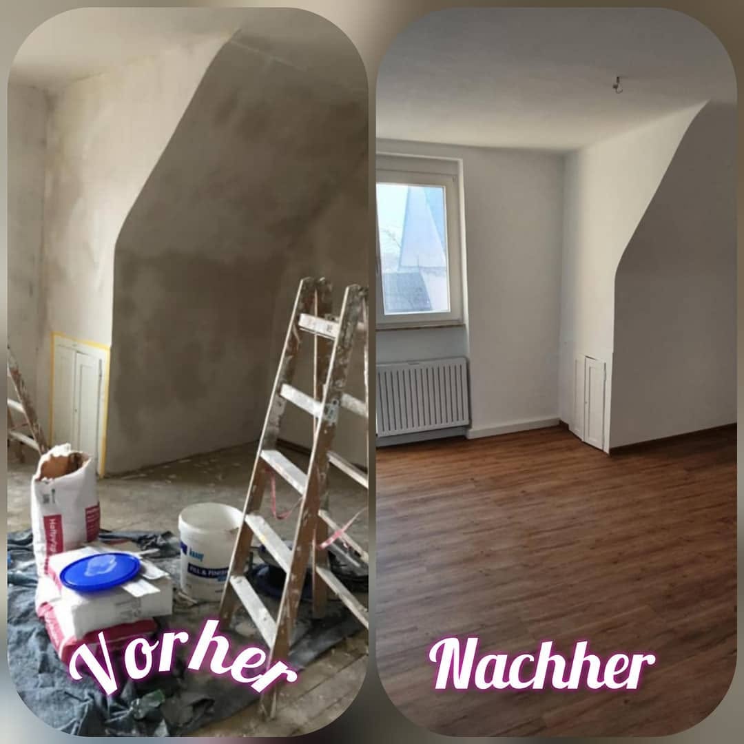 Vorher / Nachher · Dachschräge
